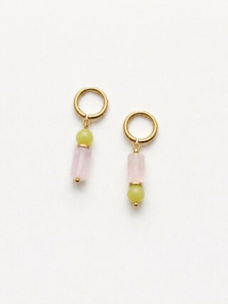 Boucles d’oreilles Candy – quartz rose et jade par la marque MAISON MALLOW MAISON MALLOW - Boucles d’oreilles Candy – quartz rose et jade