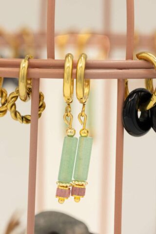 Boucles d’Oreilles Margot Aventurine et Rhodonite par la marque MAISON MALLOW MAISON MALLOW - Boucles d’Oreilles Margot Aventurine et Rhodonite