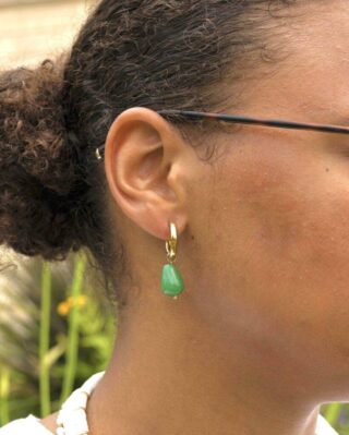 Boucles d’Oreilles Ophélie – aventurine et acier inoxydable doré par la marque MAISON MALLOW MAISON MALLOW - Boucles d’Oreilles Ophélie – aventurine et acier inoxydable doré
