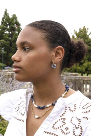 Boucles d’Oreilles Léonore Donut Bleu par la marque MAISON MALLOW MAISON MALLOW - Boucles d’Oreilles Léonore Donut Bleu
