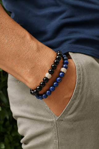 Coffret Duo de Bracelets Onyx & Lapis Lazuli – Or Jaune par la marque NEIJE NEIJE - Coffret Duo de Bracelets Onyx & Lapis Lazuli – Or Jaune