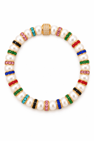 Bracelet Madame Bovary Perles de Culture avec Diamants Multicolores par la marque NEIJE NEIJE - Bracelet Madame Bovary Perles de Culture avec Diamants Multicolores