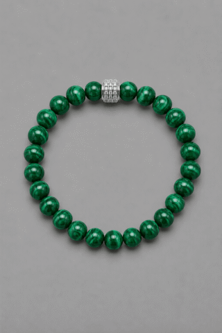 Bracelet Sauvage Malachite – Or Blanc par la marque NEIJE NEIJE - Bracelet Sauvage Malachite – Or Blanc