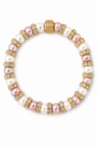 Bracelet Juliette Perles de Culture Roses et Blanches par la marque NEIJE NEIJE - Bracelet Juliette Perles de Culture Roses et Blanches