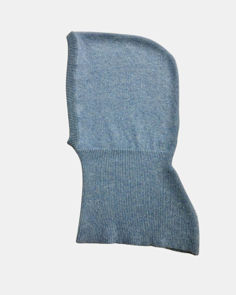 CAGOULE LAINE ANGORA TSOLINE BLEU HARBOUR Tricots Jean Marc - Cagoule Tsoliné - Bleu Harbour – Taille Unique
