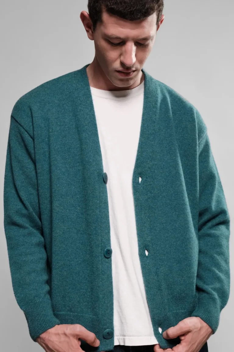 Nitto Knitwear - Cardigan Armen - Bleu Shrub – XXL