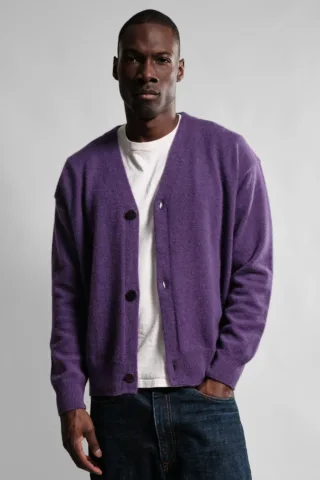 Cardigan Armen – Prune par la marque Nitto Knitwear Nitto Knitwear - Cardigan Armen – Prune