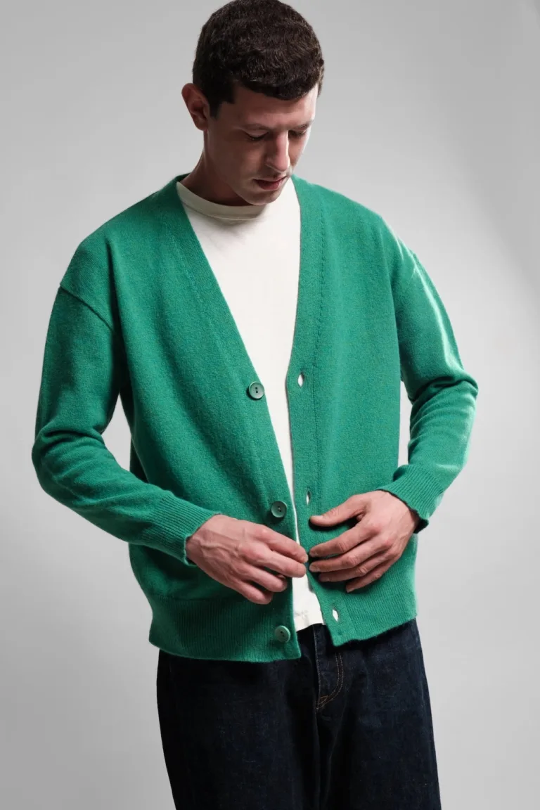 Nitto Knitwear - Cardigan Armen - Vert Chive – L