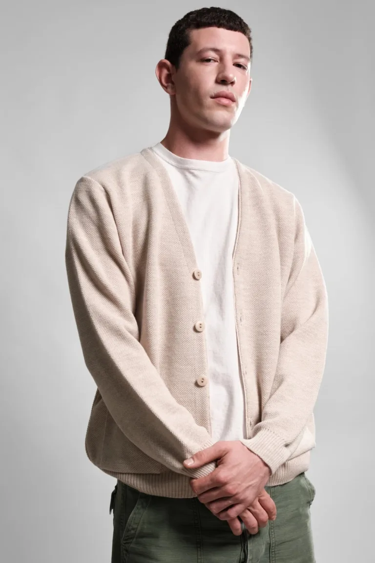 CARDIGAN NATUREL YOURI LAINE MERINOS 2 Nitto Knitwear - Cardigan Youri - Naturel – XXL