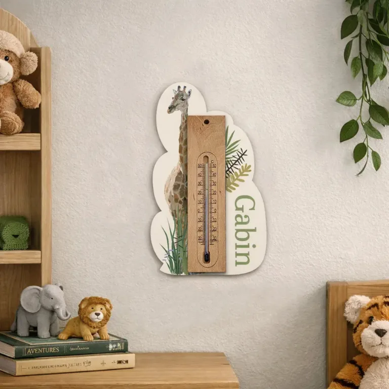 Atelier Baby’Sphère - Cadre thermomètre jungle personnalisé – Décoration et bien-être