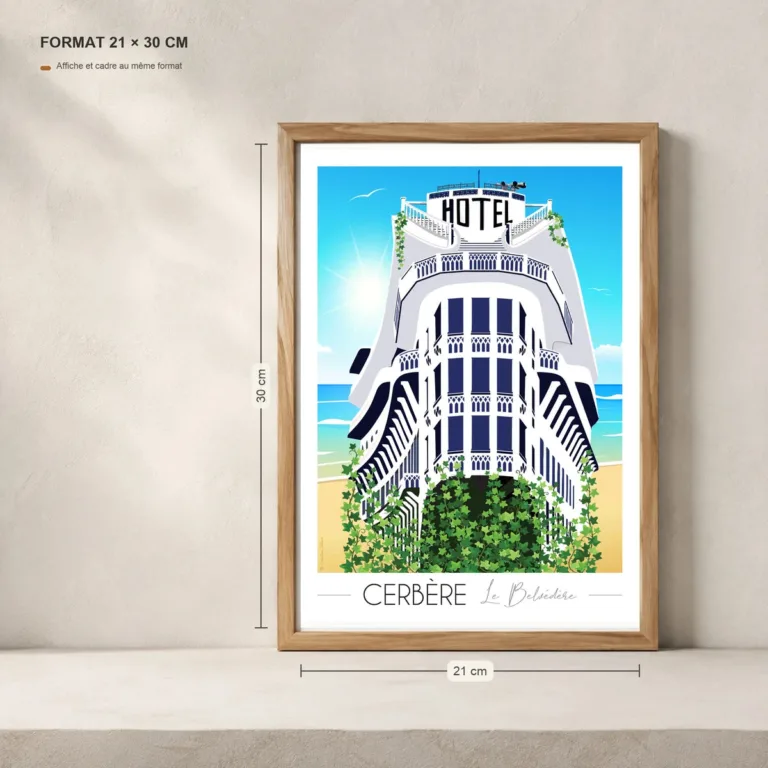 Foliove - Affiche Cerbère Hôtel Belvédère du rayon vert – 100x140 cm (B0)
