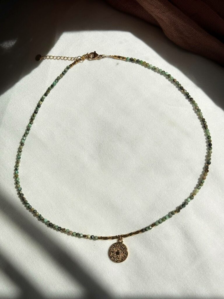 Maison Mallow - Collier Tulum - turquoise africaine et hématite
