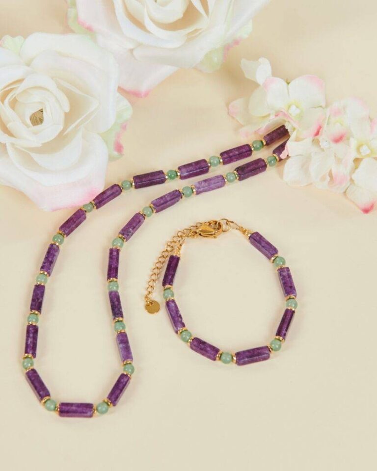 Maison Mallow - Collier Indira - Améthyste et aventurine
