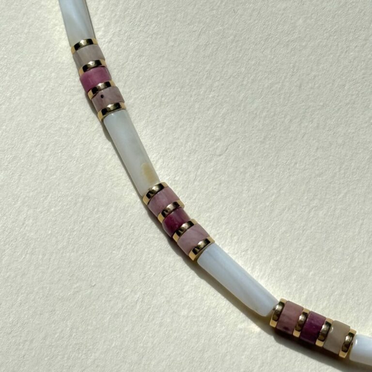 Maison Mallow - Collier Katia - nacre et rhodonite