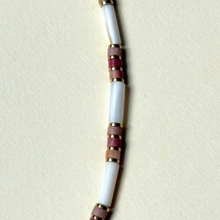 Maison Mallow - Collier Katia - nacre et rhodonite