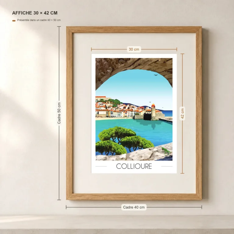 Foliove - Affiche Collioure village de pêcheurs – 100x140 cm (B0)