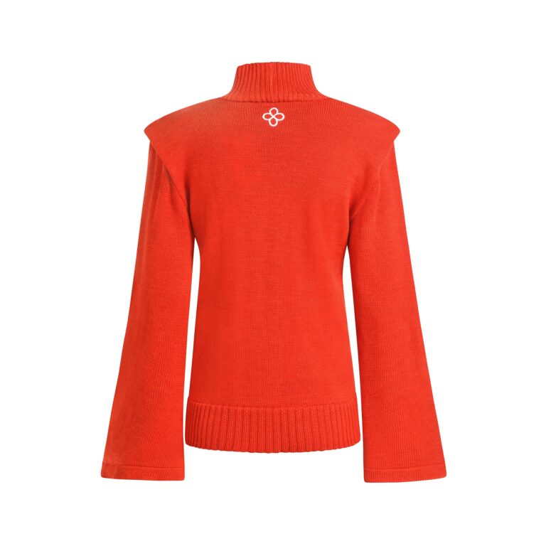 Divine Harmonie - Pull Col Montant Chakra Racine en Laine Mérinos – XL / Rouge