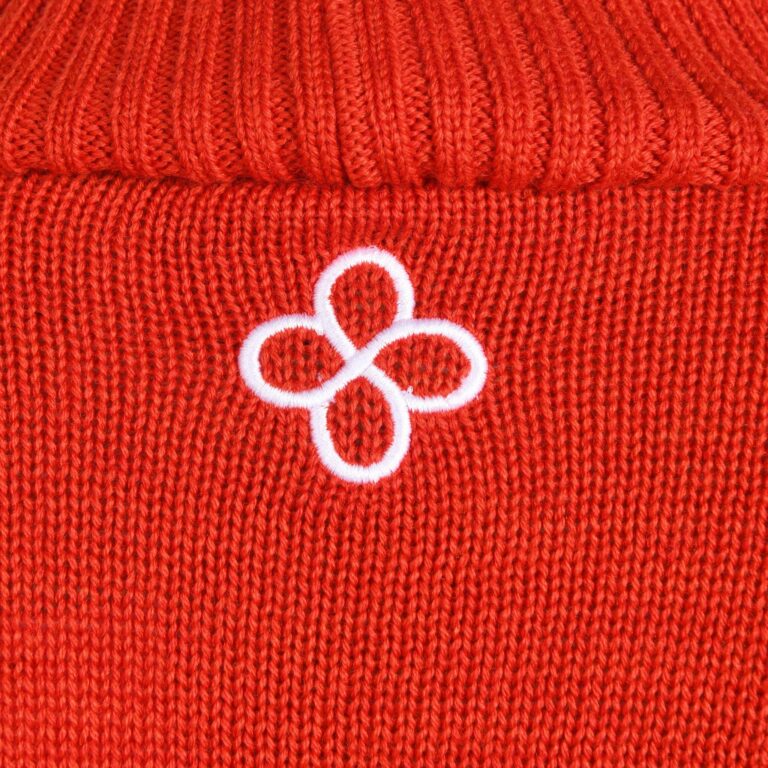 Divine Harmonie - Pull Col Montant Chakra Racine en Laine Mérinos – XL / Rouge