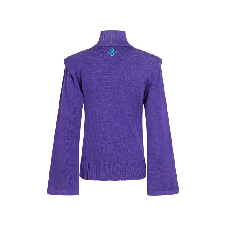 Divine Harmonie - Pull Col Montant Chakra Coronal en Laine Mérinos – XL / Violet