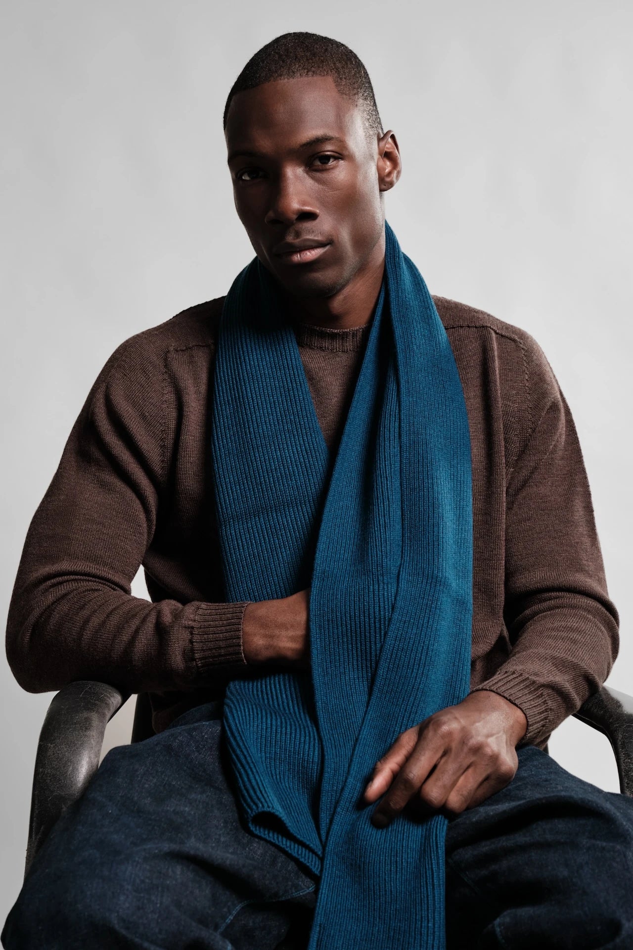 ECHARPE LORIS BLEU PETROLE 1 Nitto Knitwear - Echarpe Loris - Bleu Pétrole – Taille unique