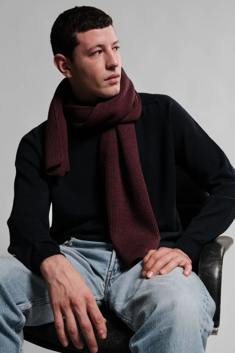 Nitto Knitwear - Echarpe Loris - Bordeaux – Taille unique