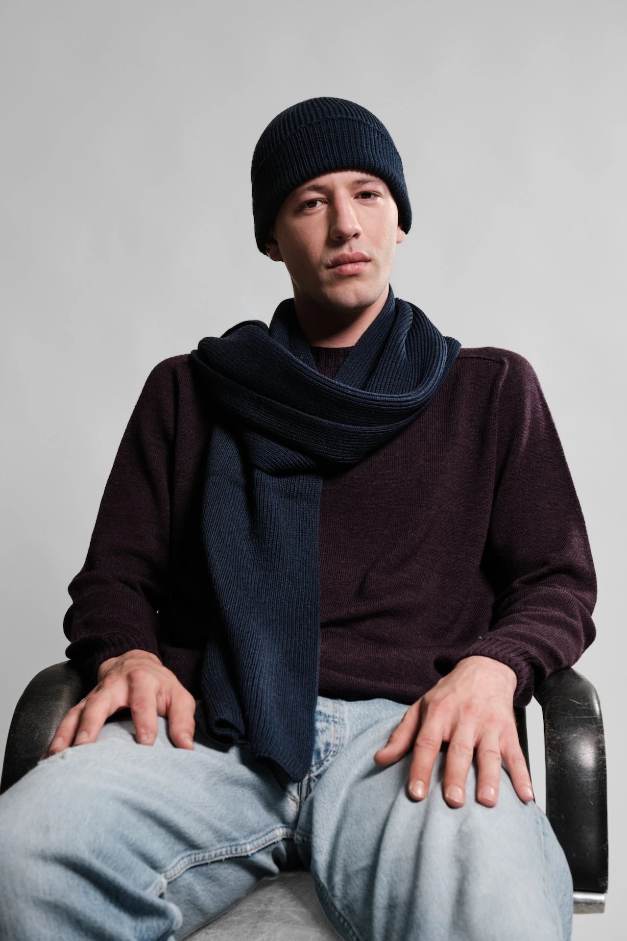 ECHARPE LORIS MARINE Nitto Knitwear - Echarpe Loris - Marine – Taille unique