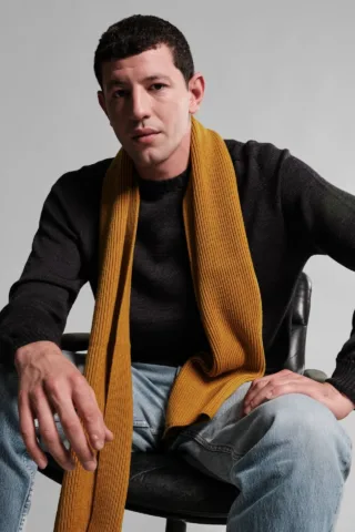 Echarpe Loris – Ocre par la marque Nitto Knitwear Nitto Knitwear - Echarpe Loris – Ocre