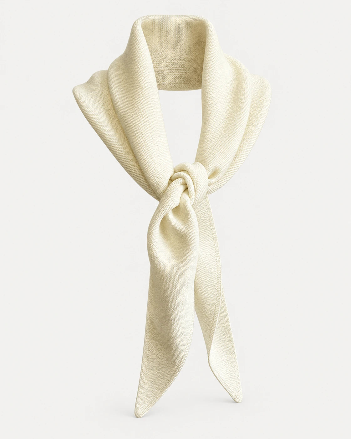 ENZA FOULARD ECRU FACE Tricots Jean Marc - Écharpe Triangle Enza - Écru – Taille Unique