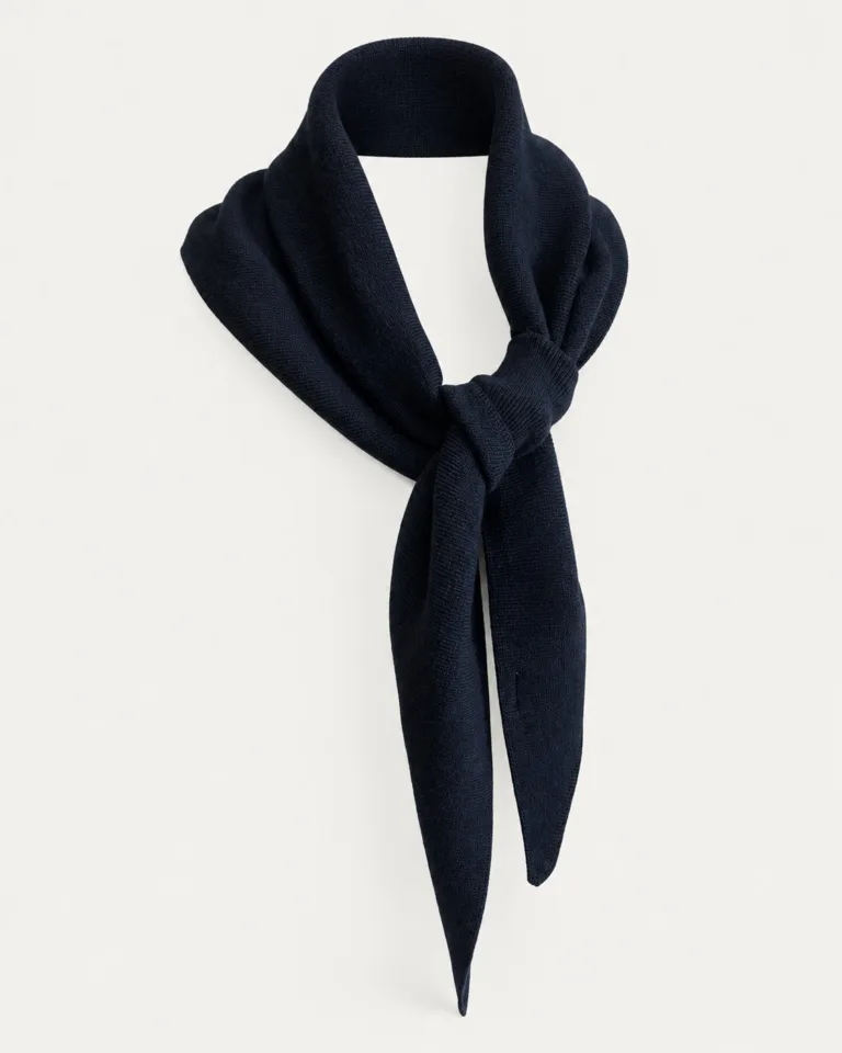Tricots Jean Marc - Écharpe Triangle Enza - Marine – Taille Unique