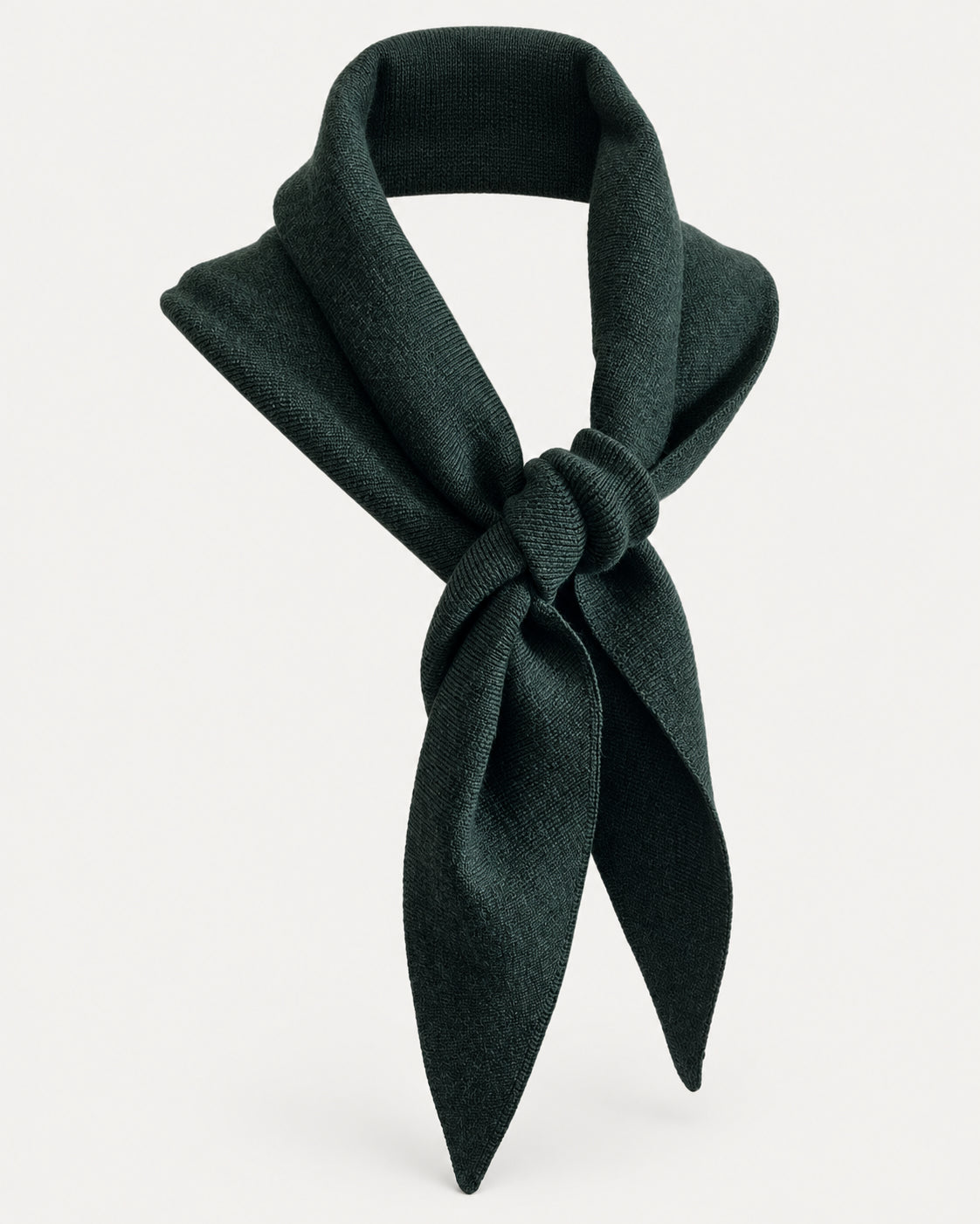 ENZA FOULARD VERT FORET FACE Tricots Jean Marc - Écharpe Triangle Enza - Vert Forêt – Taille Unique