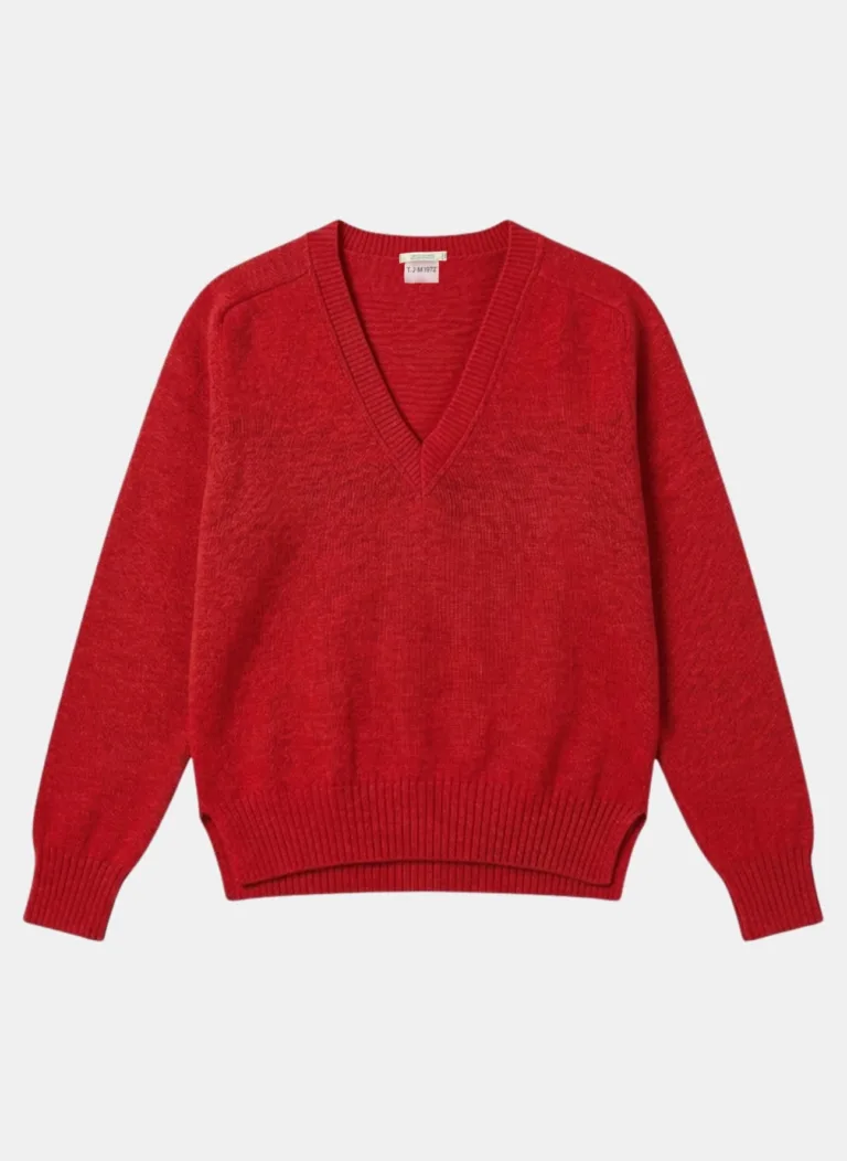 Tricots Jean Marc - Pull Col V Enza - Rouge – L