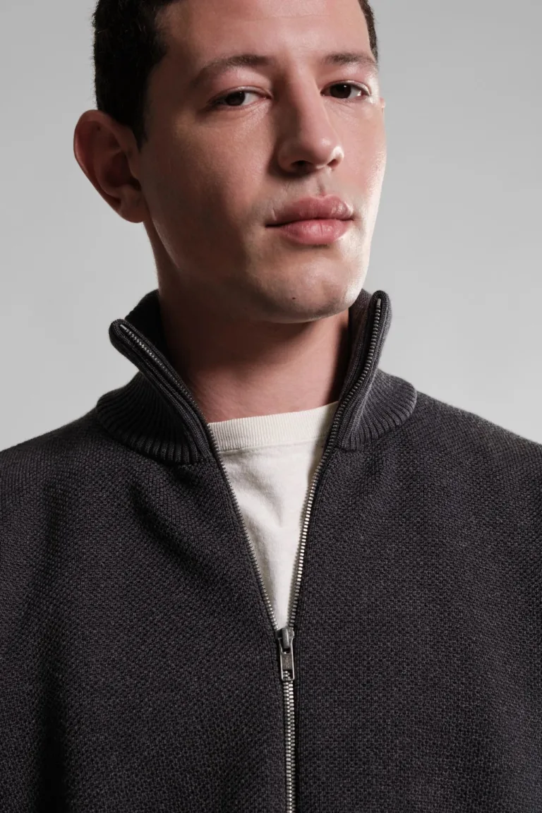 Nitto Knitwear - Gilet Zippé Youri - Anthracite – XXL