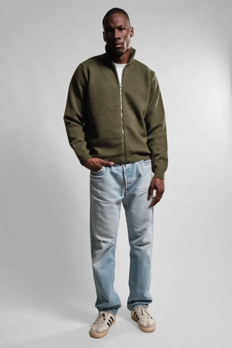 Nitto Knitwear - Gilet Zippé Youri - Kaki – XXL