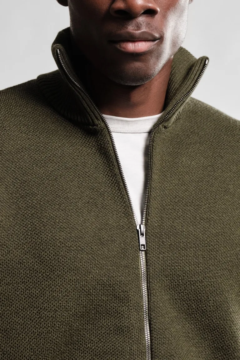 Nitto Knitwear - Gilet Zippé Youri - Kaki – XXL
