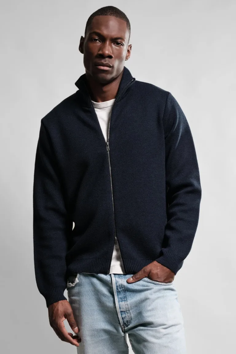 Nitto Knitwear - Gilet Zippé Youri - Marine – XXL