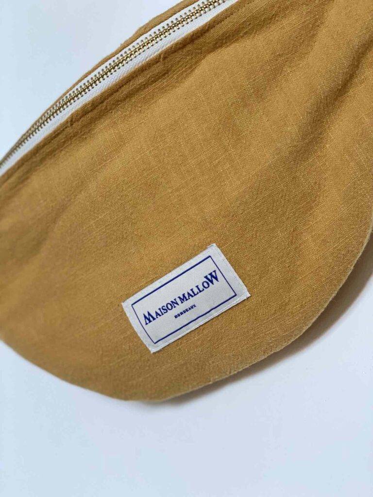Maison Mallow - Sac Banane Lin Jaune Moutarde