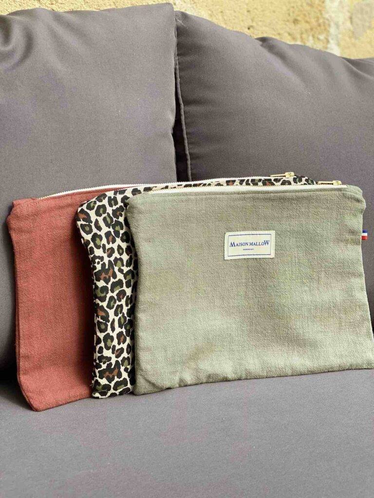 Maison Mallow - Pochette en Lin Vert Kaki