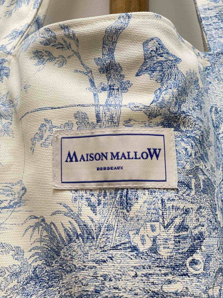 Maison Mallow - Sac Cabas Medium en Toile de Jouy Bleue