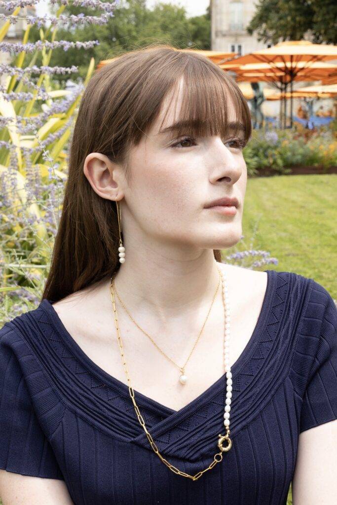 Maison Mallow - Boucles d'Oreilles Joséphine - perles d'eau douce et goldfilled