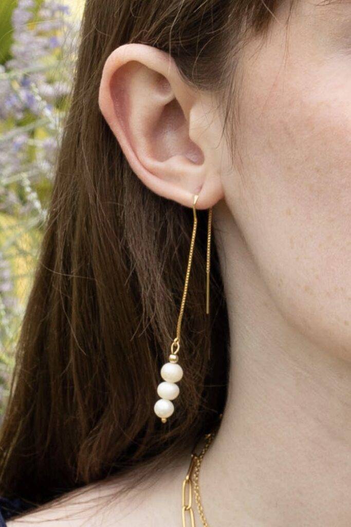 Maison Mallow - Boucles d'Oreilles Joséphine - perles d'eau douce et goldfilled