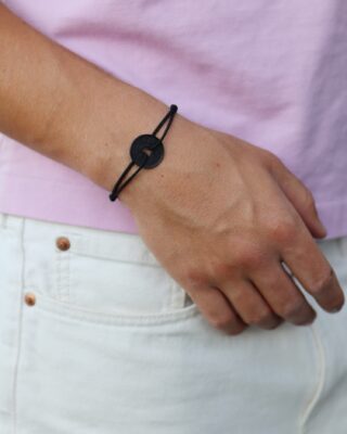 LE SOU FRANÇAIS - Bracelet Vincennes – 10 centimes charbon – Noir