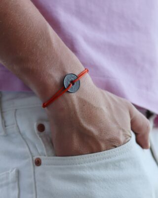 LE SOU FRANÇAIS - Bracelet Vincennes – 10 centimes charbon – Orange Vif