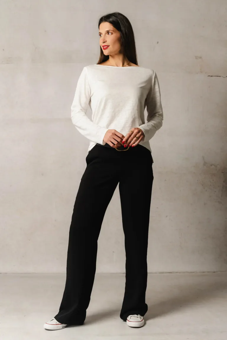 Thelma & Rose - Top col bateau en lin Louann – 42 / Noir