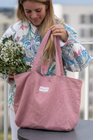 MAISON MALLOW - Sac Cabas Medium Lin Rose