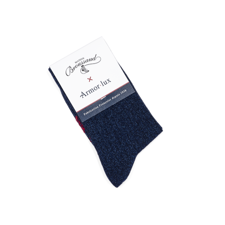 Maison Broussaud - Les côtelées Armor-lux x Maison Broussaud - chaussettes femme - coton marine – 39/41 / MARINE