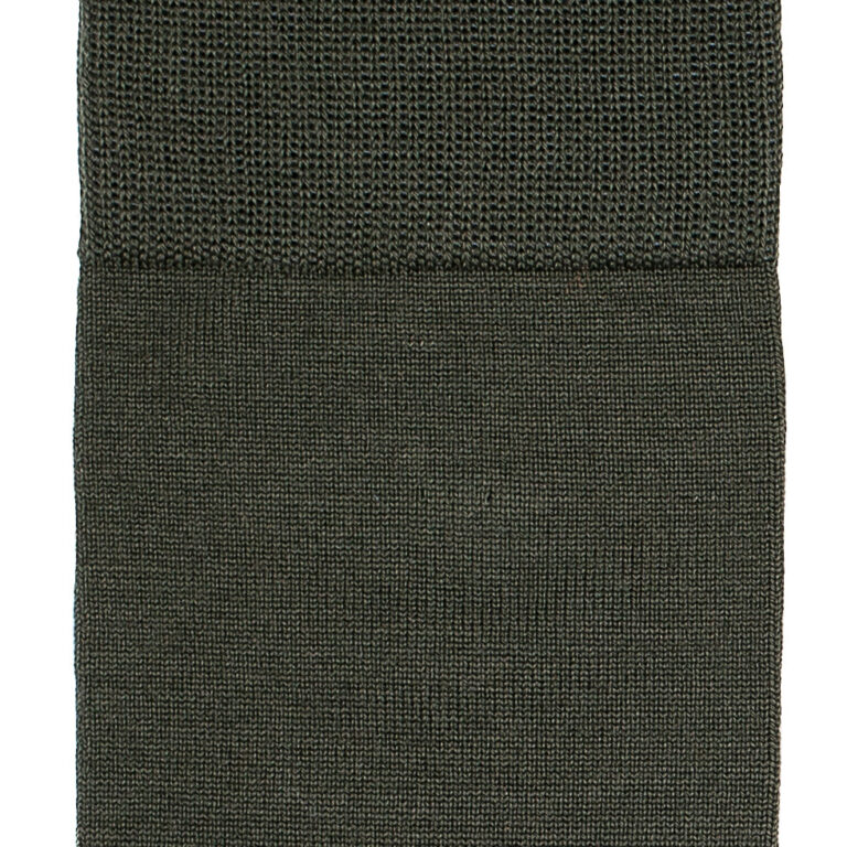 Maison Broussaud - Les Intemporelles - chaussettes homme - laine kaki – 43/46 / Kaki Laine