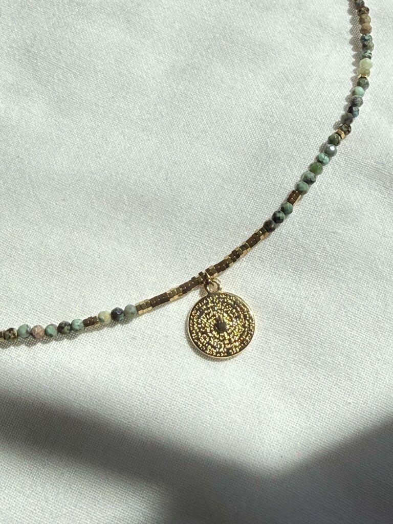 Maison Mallow - Collier Tulum - turquoise africaine et hématite