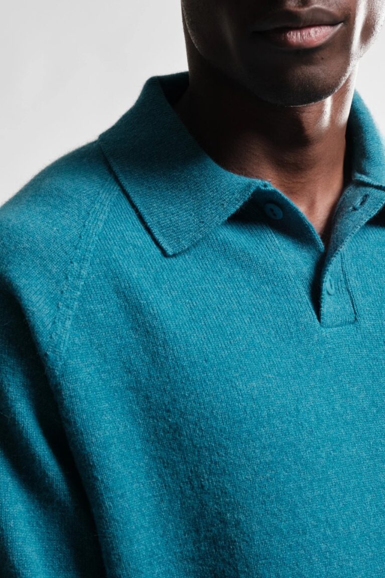 Nitto Knitwear - Polo Armen - Bondi Blue – XXL