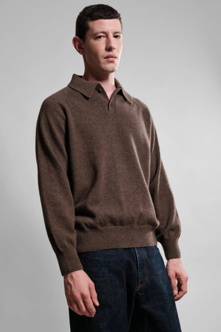 Nitto Knitwear - Polo Armen - Mocha – XXL