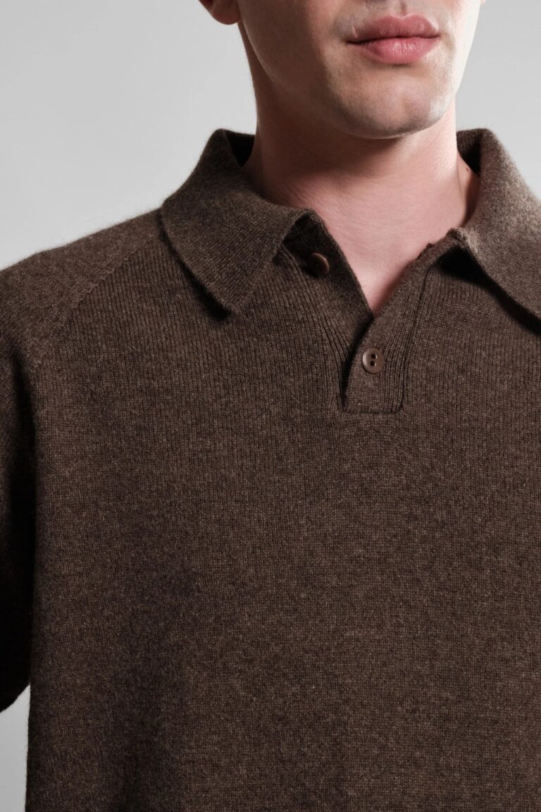 Nitto Knitwear - Polo Armen - Mocha – XXL